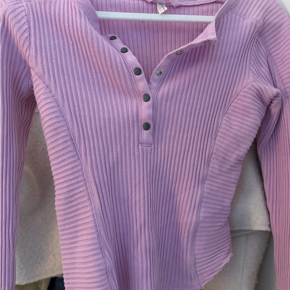 FP Movement by Free People Lavender Ribbed Long Sleeve Top - Picture 4 of 4